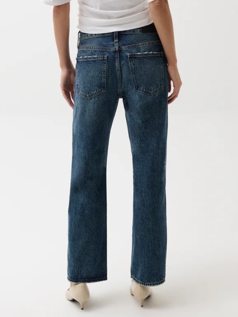 Pistola Lexi Mid-Rise Bowed Straight-Leg Jeans in Artisan Wash Size 30 - Picture 3 of 9